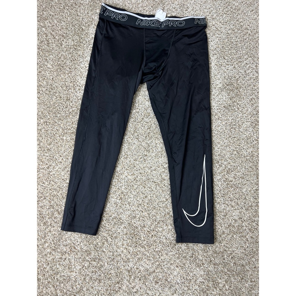 Nike Pro Dri-FIT Mens Black Compression Tights XL Training Leggings